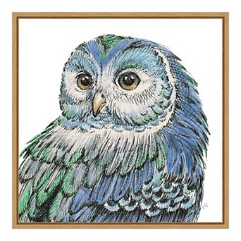 Amanti Art Beautiful Owls I Peacock Crop Framed Wall Art