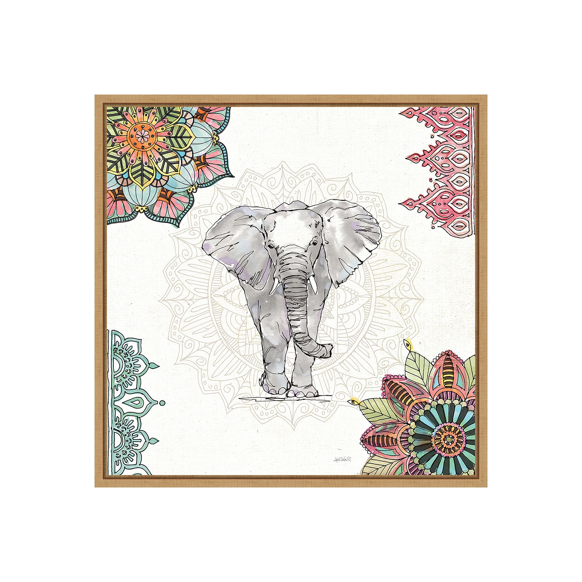 Amanti Art Mandala Morning I Framed Wall Art, Brown