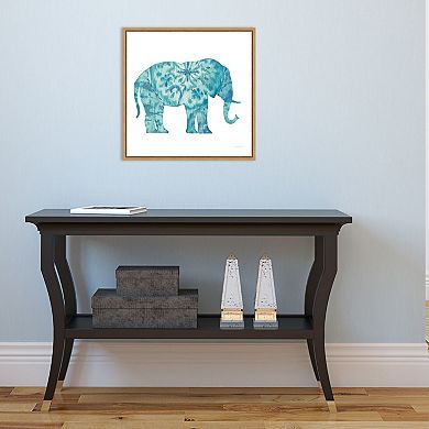 Amanti Art Boho Teal Elephant I Framed Wall Art