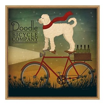 Amanti Art Framed 'White Doodle on Bike Summer' by Ryan Fowler