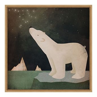Amanti Art Framed Canvas Art Constellations Polar Bear by Ryan Fowler