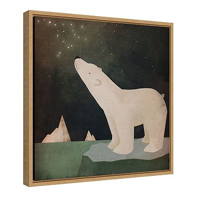 Amanti Art Framed Canvas Art Constellations Polar Bear by Ryan Fowler