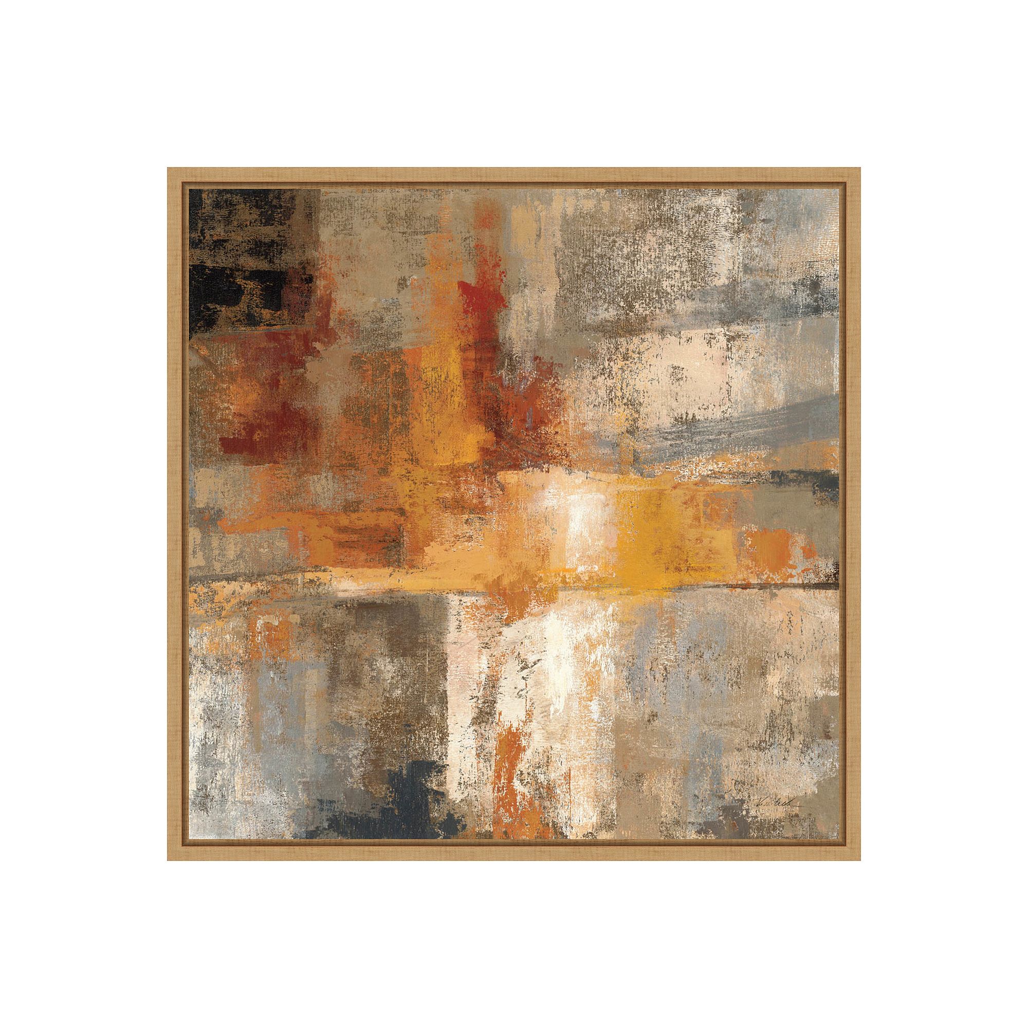 Amanti Art Framed Canvas Silver and Amber Crop by Silvia Vassileva, Brown