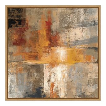 Amanti Art Framed Canvas Silver and Amber Crop by Silvia Vassileva