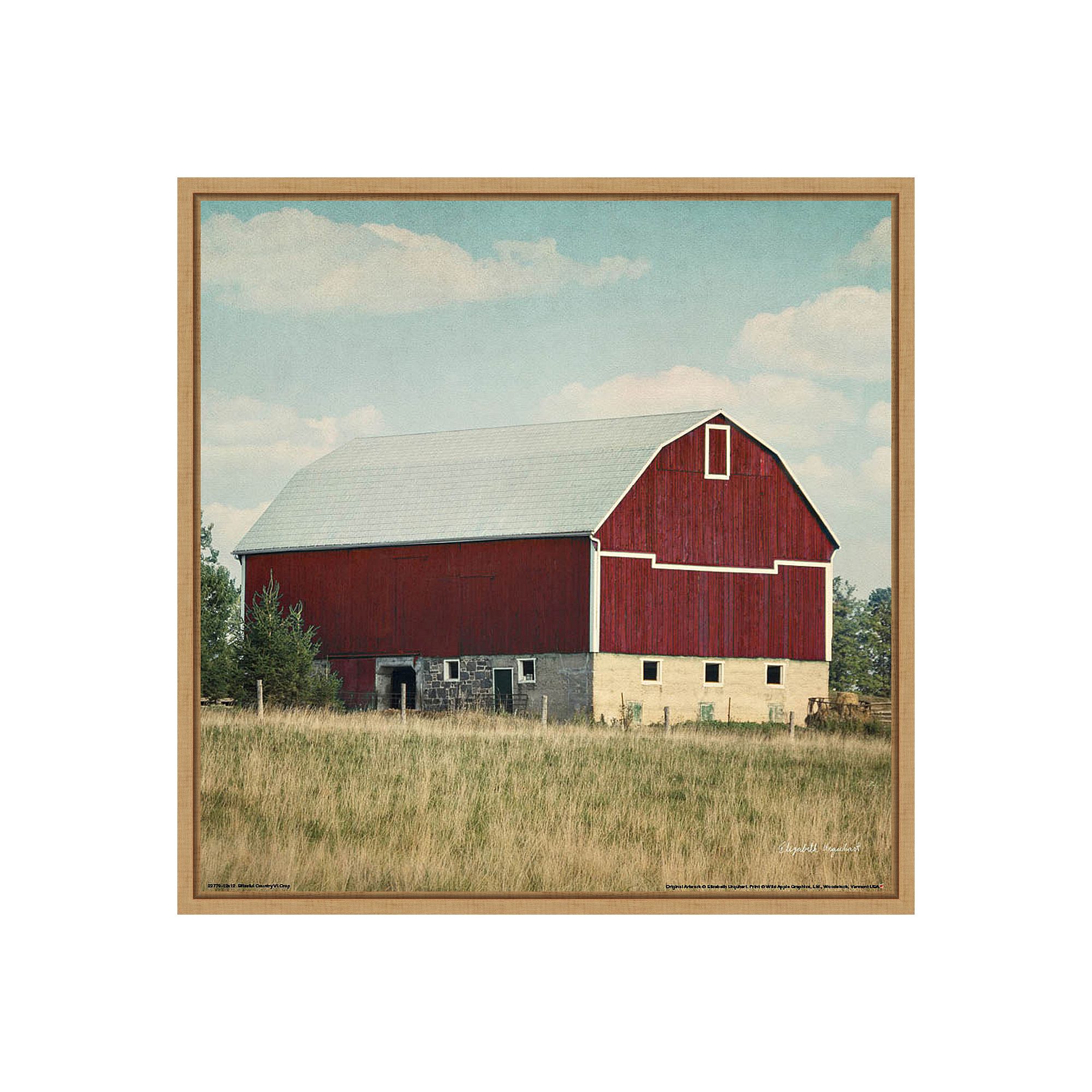 Amanti Art Blissful Country VI Crop (Barn) by Elizabeth Urquhart, Brown