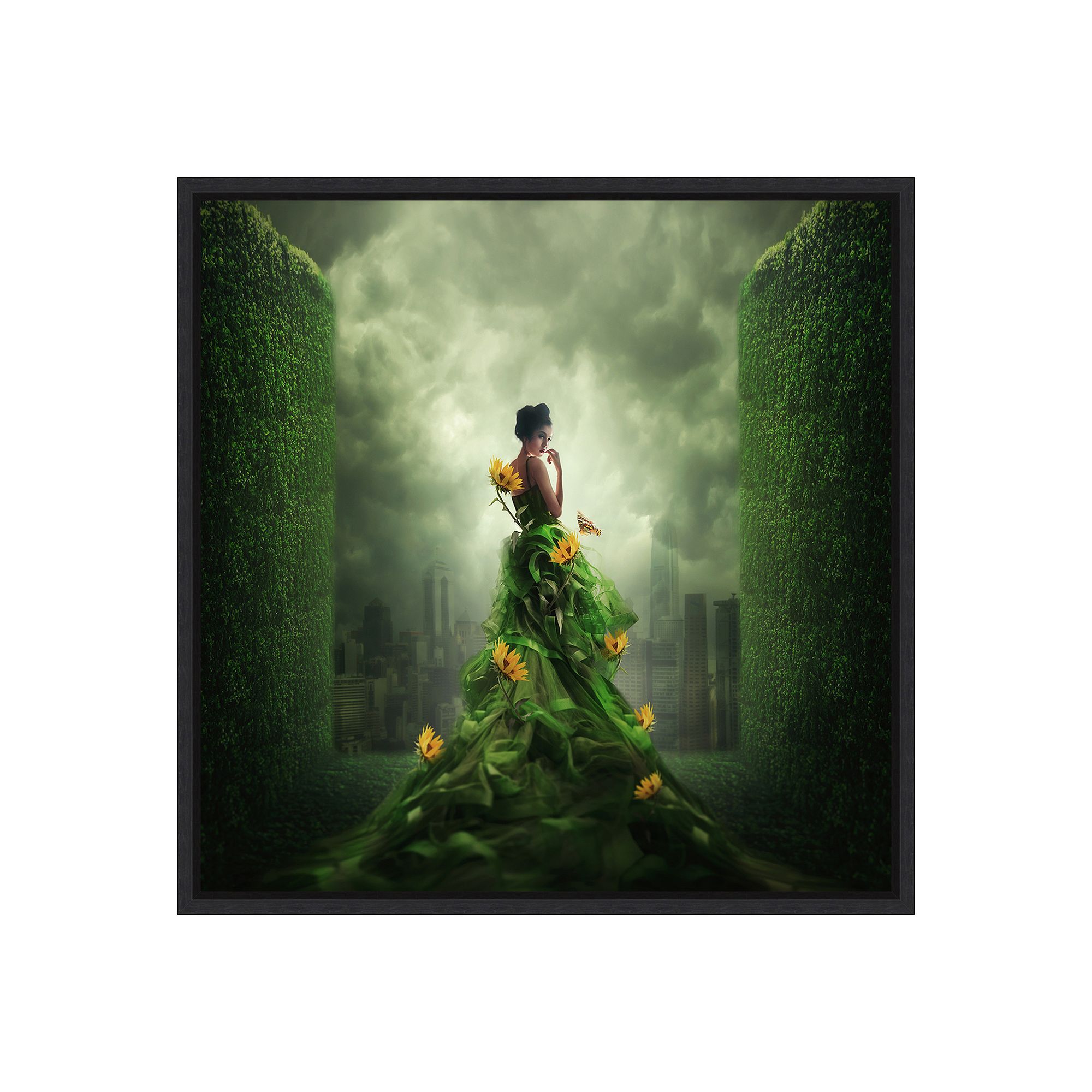 Amanti Art Framed Go Green by Hardibudi Wall Art, Black