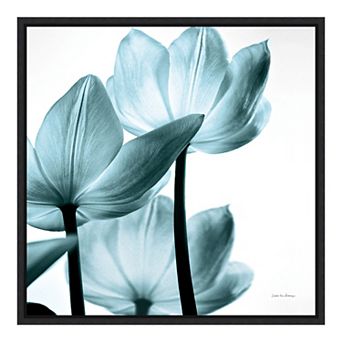 Amanti Art Framed 'Translucent Tulips III Sq Aqua Crop' by Debra Van Swearingen Wall Art
