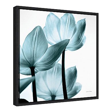 Amanti Art Framed 'Translucent Tulips III Sq Aqua Crop' by Debra Van Swearingen Wall Art
