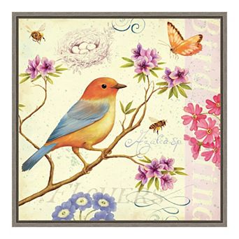 Amanti Art "Birds and Bees II" Framed Canvas