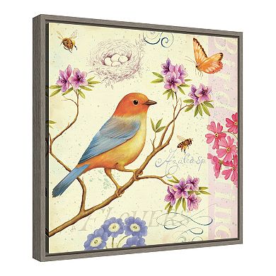 Amanti Art "Birds and Bees II" Framed Canvas