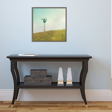 Amanti Art "Farm Morning IV Square (Windmill)" Framed Canvas