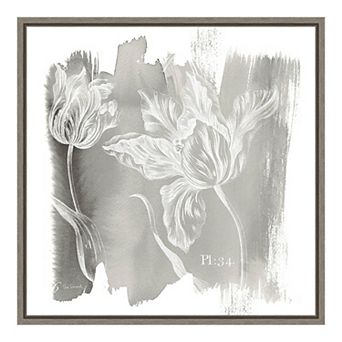 Amanti Art "Water Wash I Neutral (Floral)" Framed Canvas