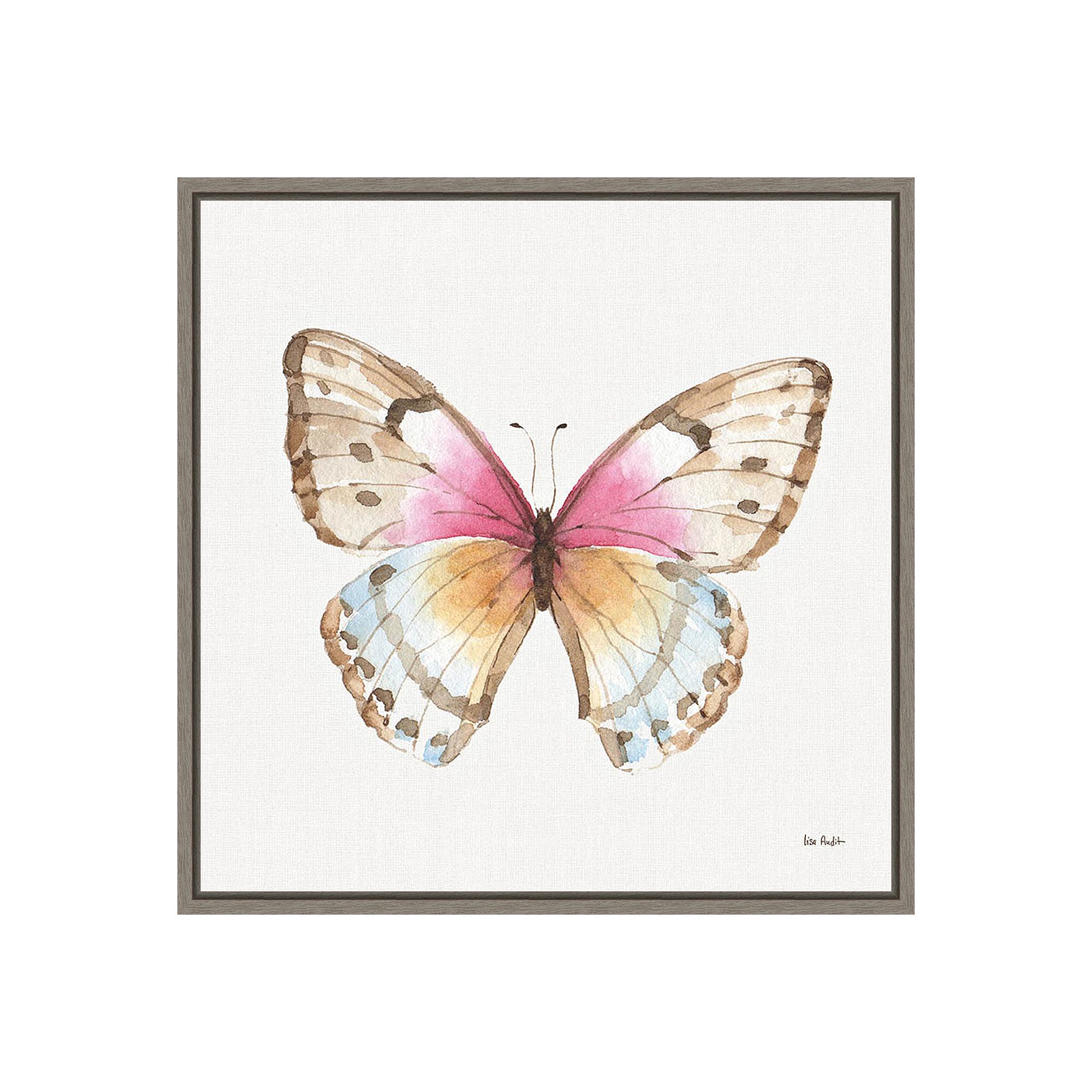 Amanti Art Colorful Breeze XI (Butterfly) Canvas Wall Art, Gray