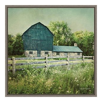 Amanti Art Blissful Country III (Barn) Framed Canvas Art