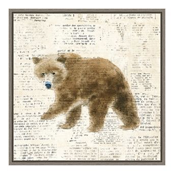 Amanti Art Into the Woods VI (Bear) Canvas Art Framed