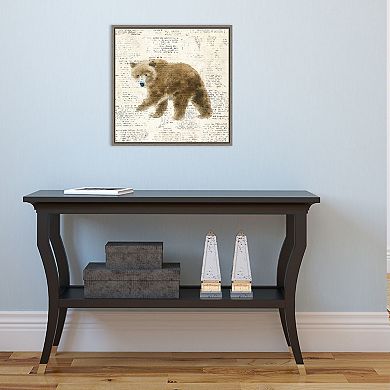 Amanti Art Into the Woods VI (Bear) Canvas Art Framed