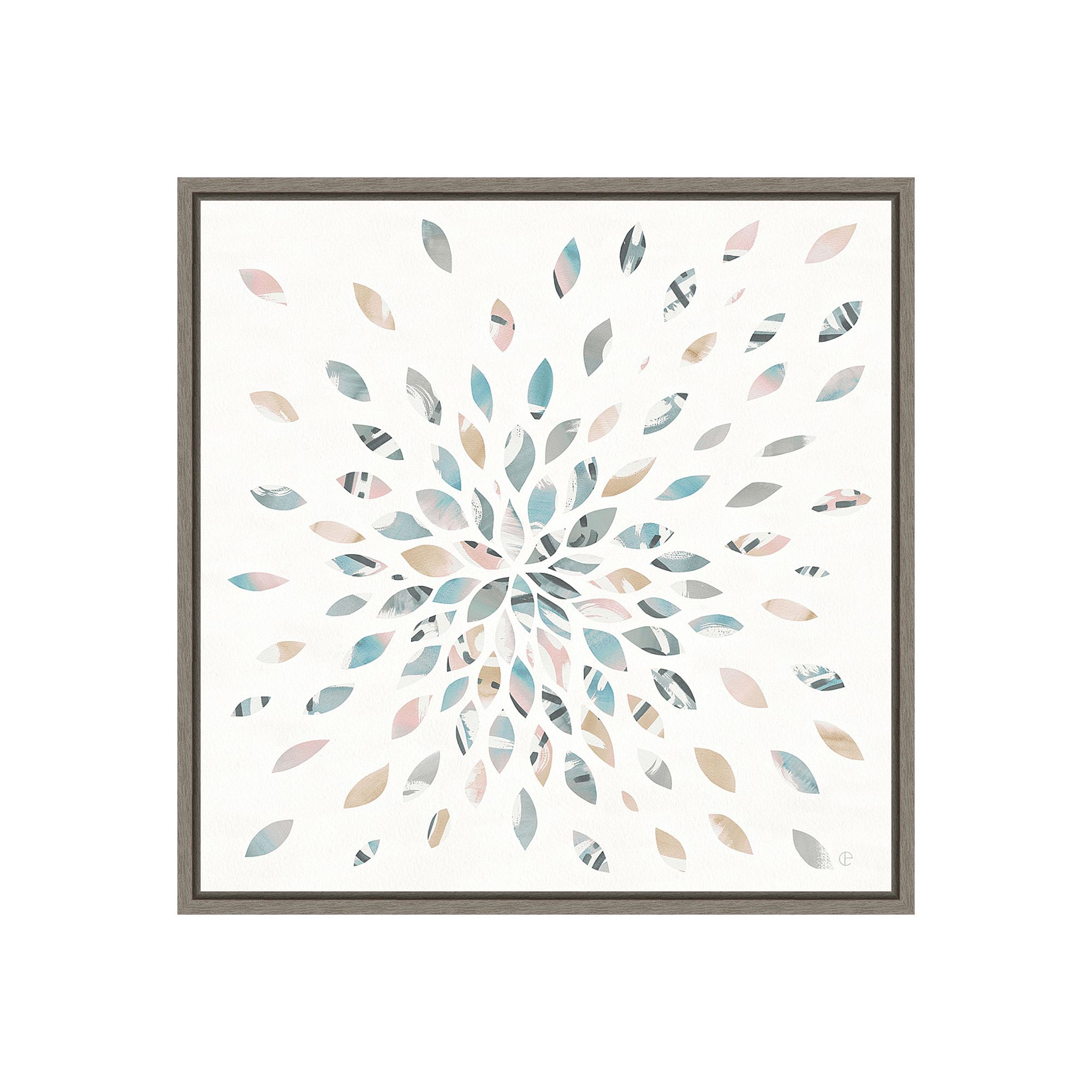 Amanti Art Fireworks II Floral Canvas Art Framed, Gray
