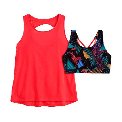 Girls 7-16 SO® Strappy Cutout Layer Tank