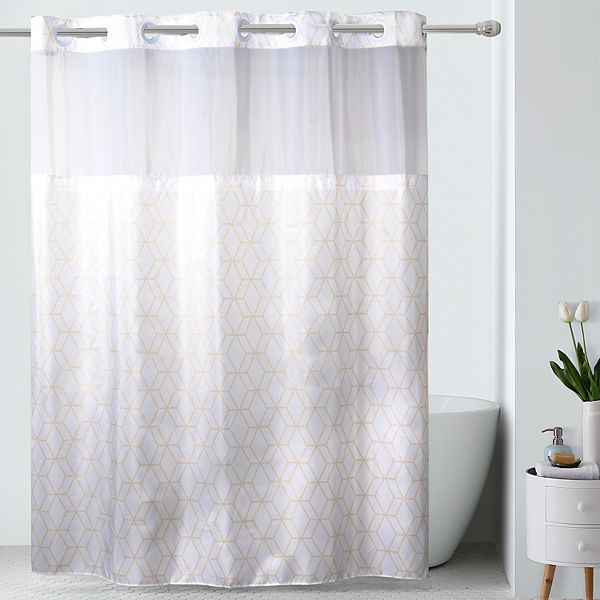 Hookless Prism Shower Curtain Liner, Hookless White Shower Curtain With Window