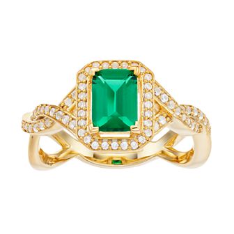 Womens Unbranded GOS LC EMERALD & LC WHITE SAPP RING