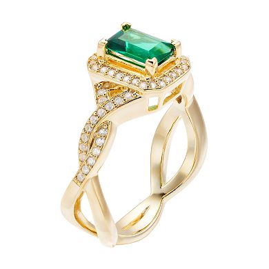 Womens Unbranded GOS LC EMERALD & LC WHITE SAPP RING