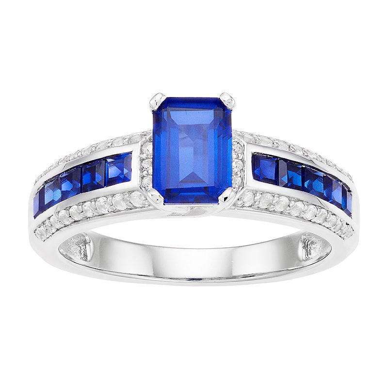 66877899 Sterling Silver Lab-Created Blue & White Sapphire  sku 66877899