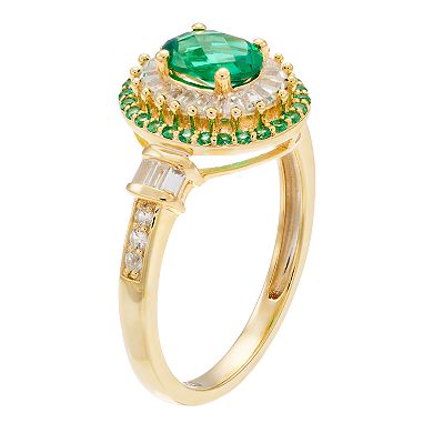 Womens Unbranded GOS LC EMERALD & LC WHITE SAPP RING
