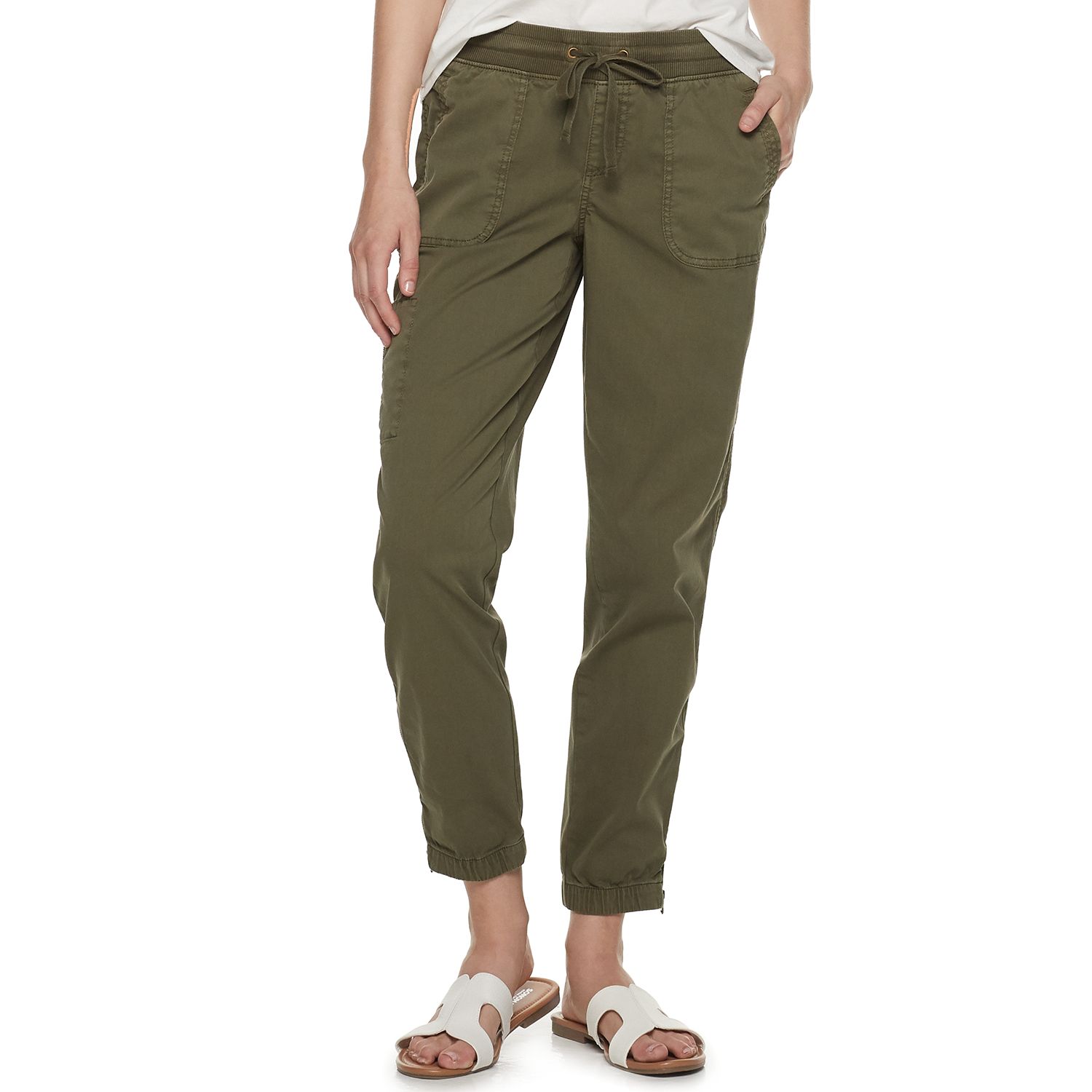 olive cargo joggers womens