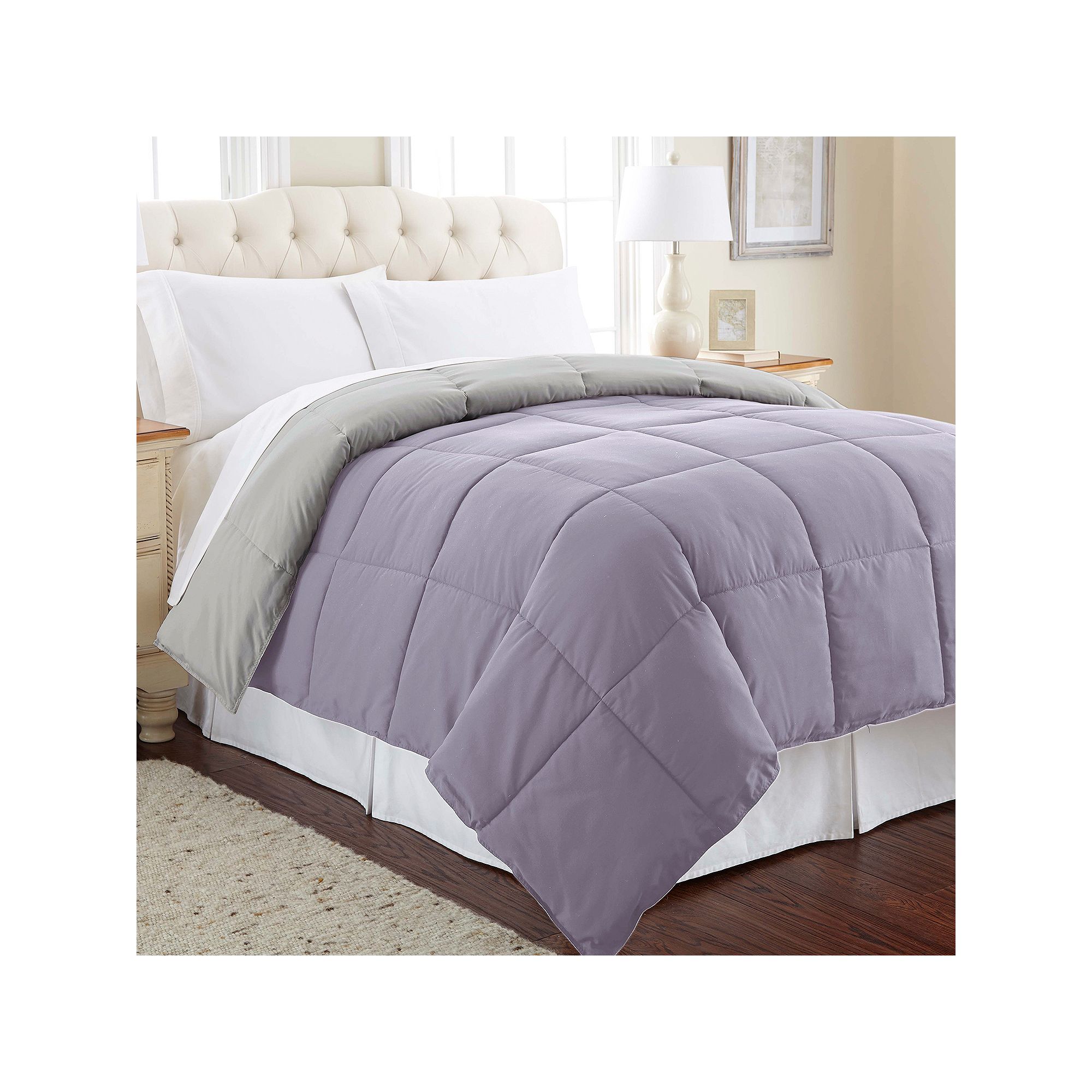 Modern Threads Down-Alternative Reversible Comforter, Purple