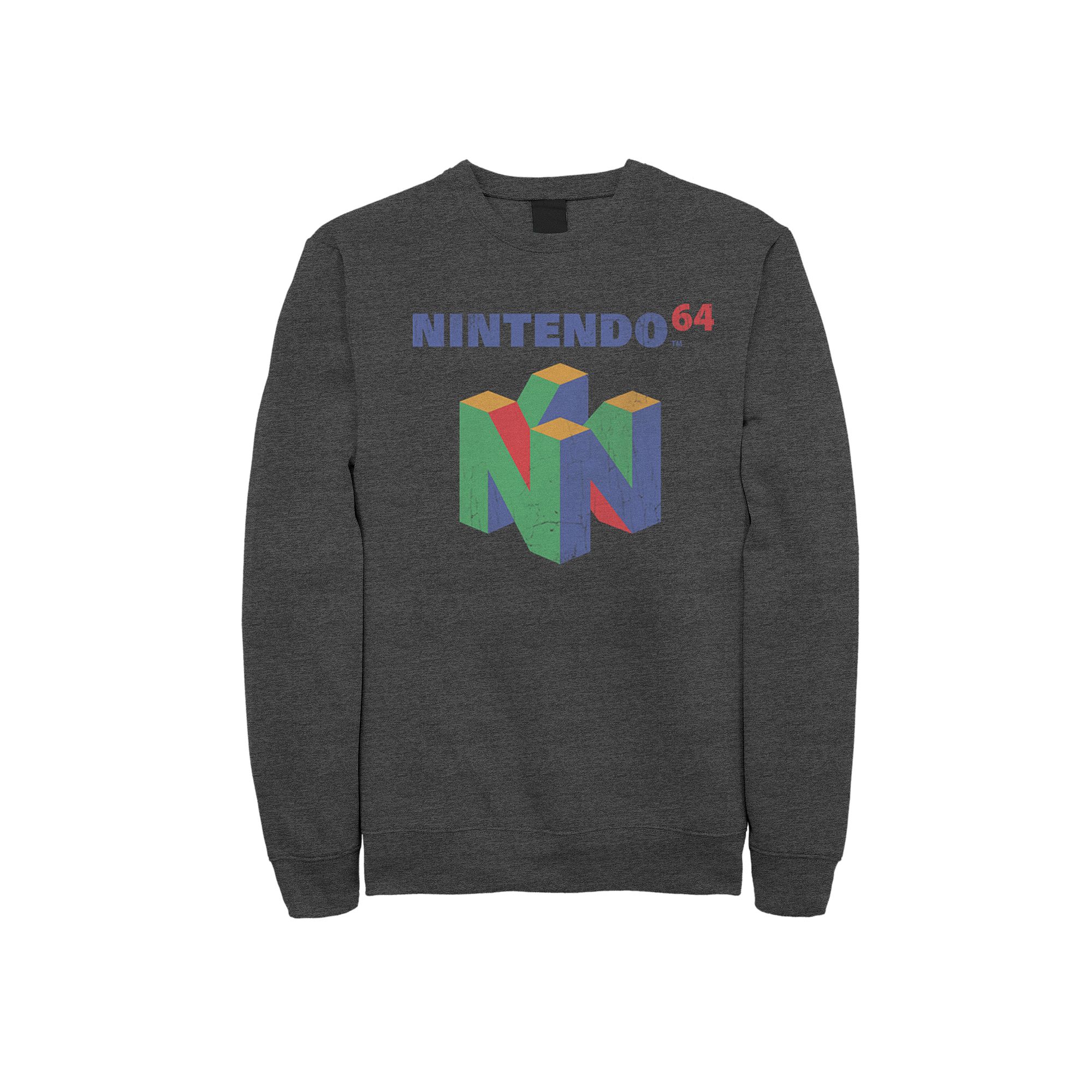 Mens Nintendo Logo Sweatshirt, Size: Small, Grey Heather
