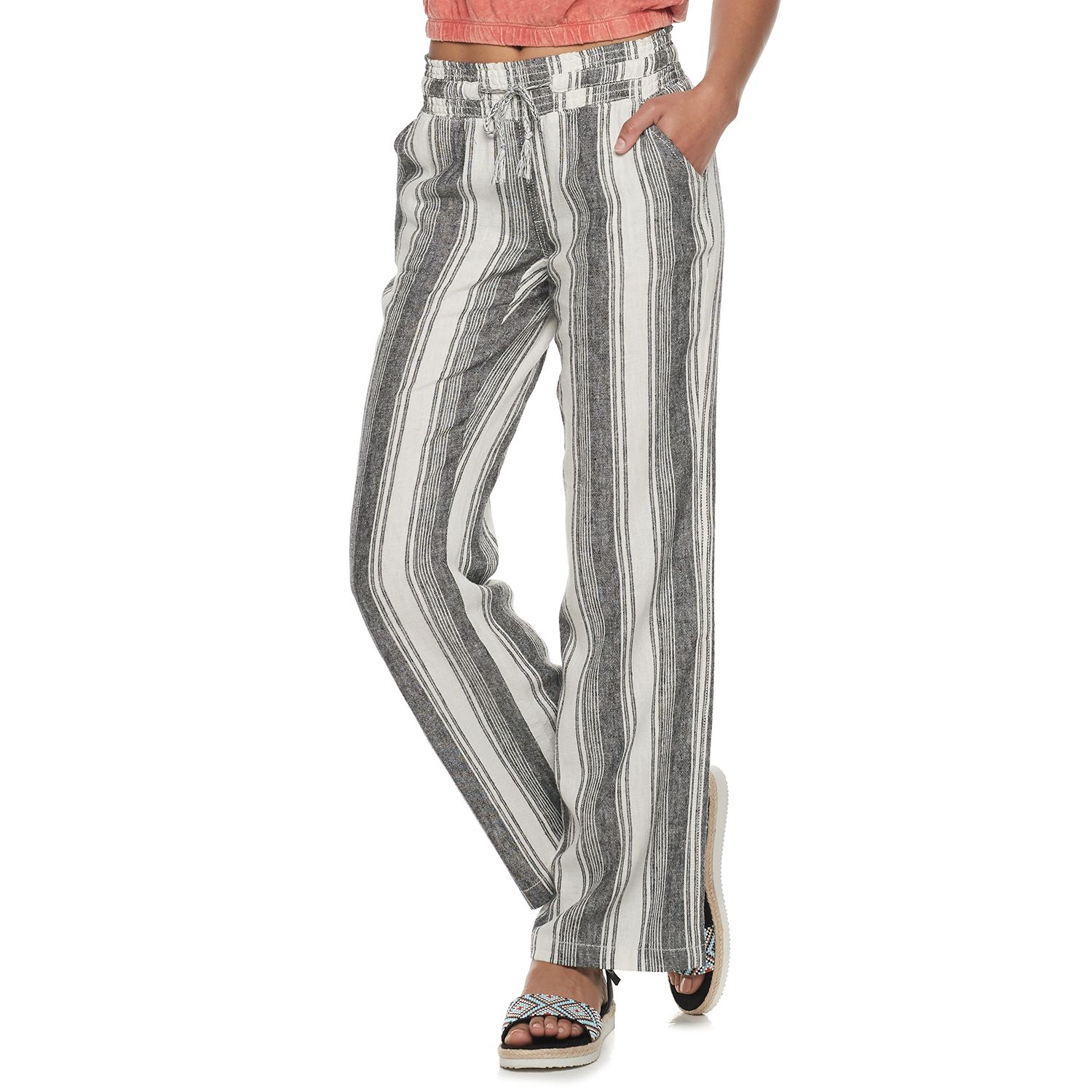 black linen beach pants