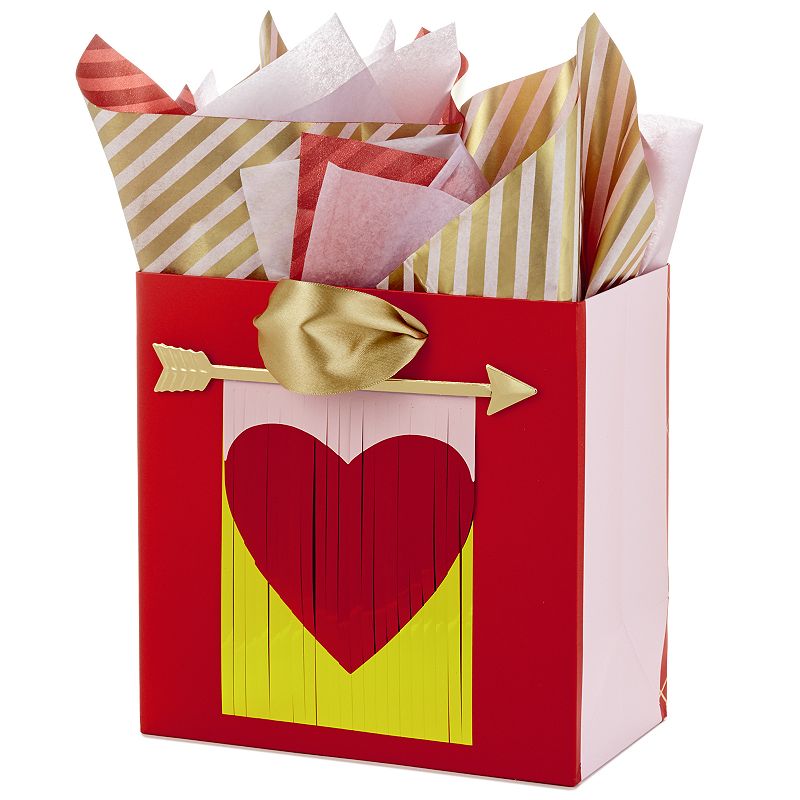 Hallmark Signature Medium Valentines Day Gift Bag with Tissue Paper (Heart