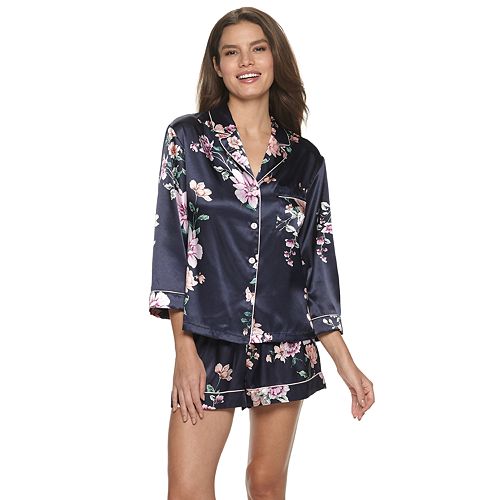 Download Women's Apt. 9® Floral Satin Pajama Shirt & Pajama Shorts Set