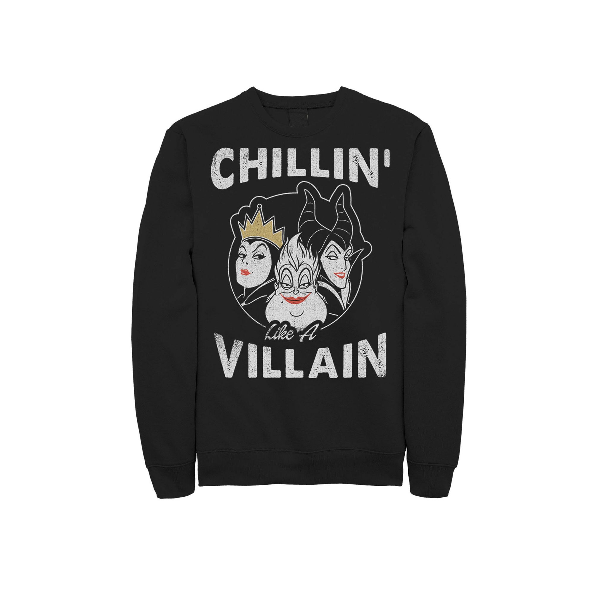Disneys Villains Mens Sweatshirt, Size: Small, Black