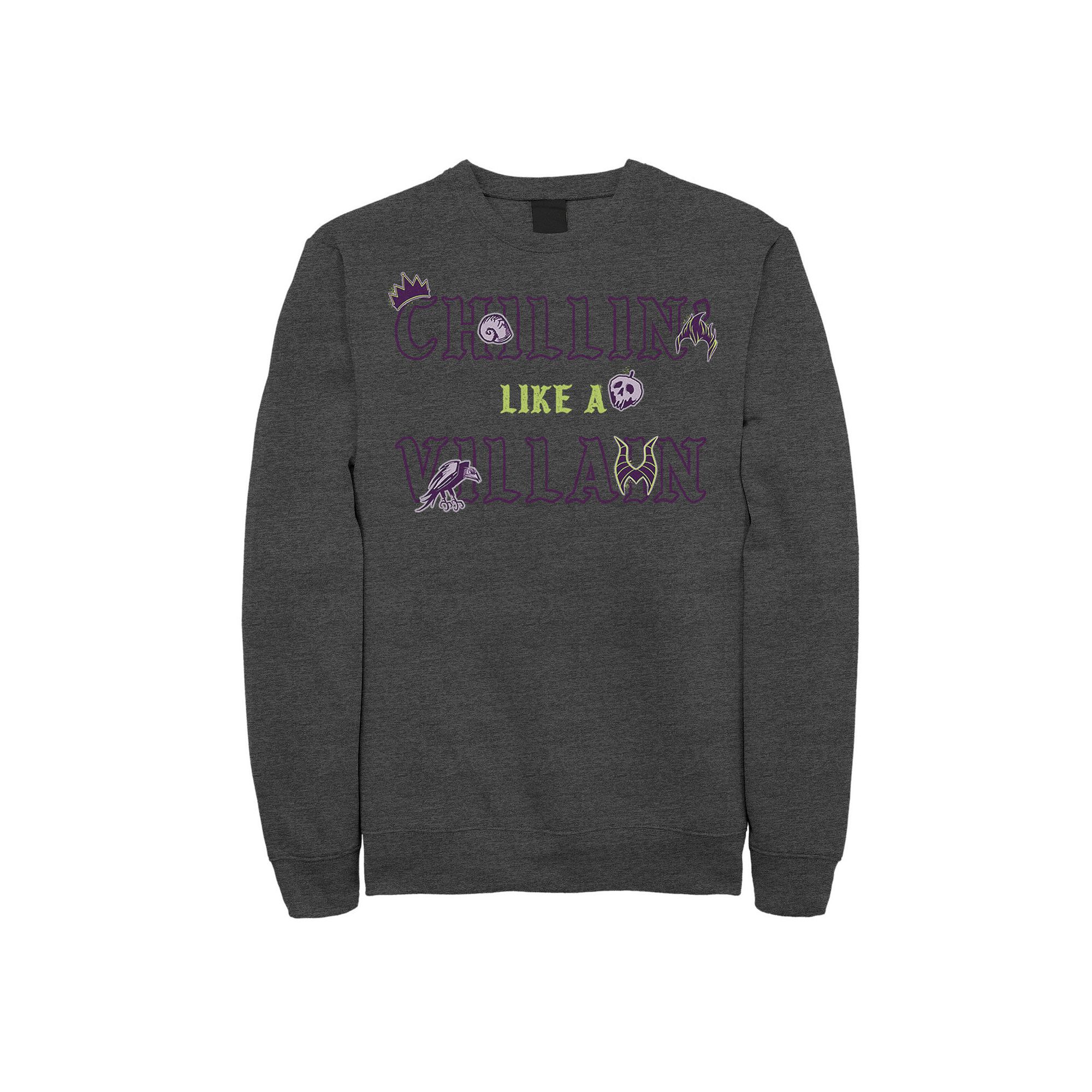 Mens Disney Villians Sweatshirt, Size: Small, Grey Heather