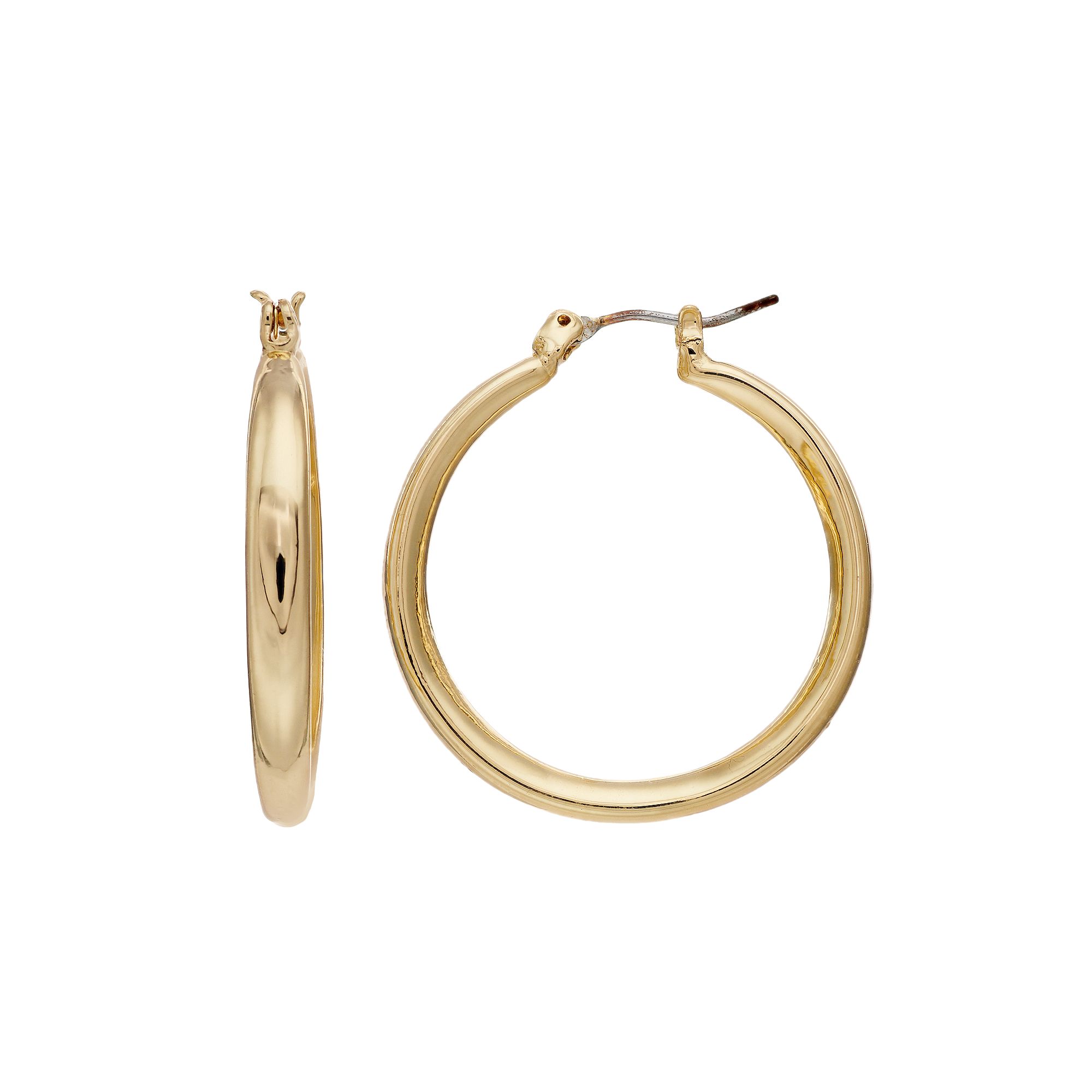 Napier Front Back Hoop Earrings, Womens, Gold Tone