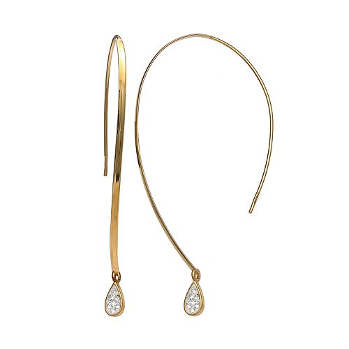 PRIMROSE 18k Gold Over Silver Crystal Threader Earrings