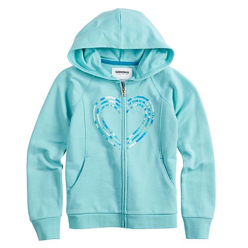 Girls 4-12 SONOMA Goods for Life™ Flip-Sequin French Terry Hoodie