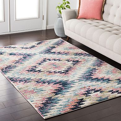 Decor 140 Astra Geometric Distressed Traditional Area Rug