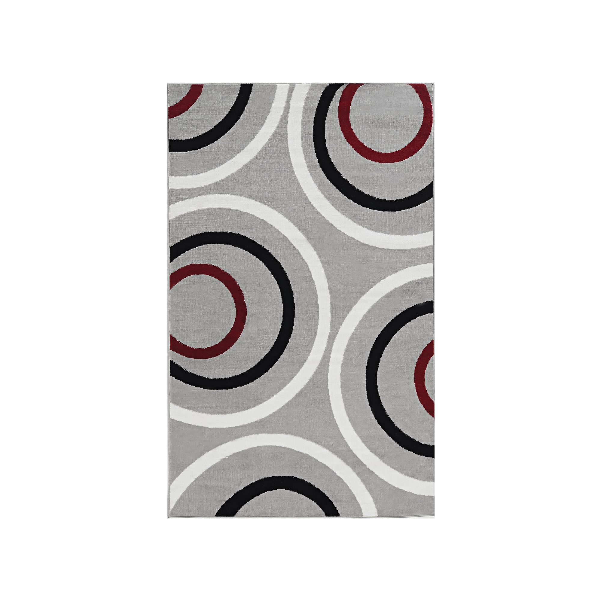 Linon Capri Circles Rug, Gray Black