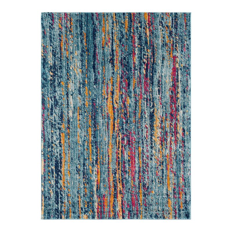 Decor 140 Raja Distressed Oriental Area Rug, Blue, 5X7 Ft