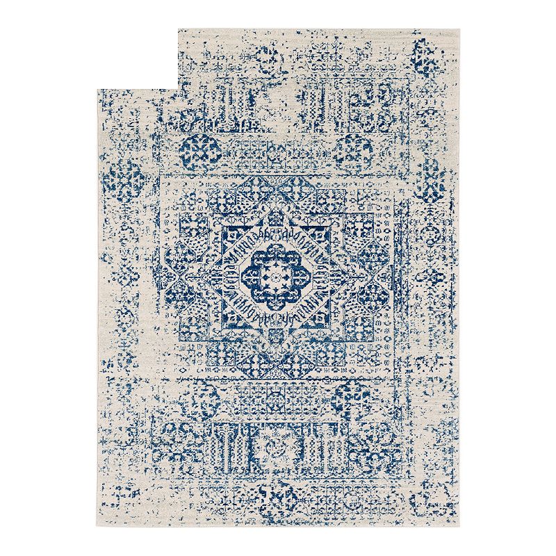 Decor 140 Manila Geometric Area Rug, Blue, 8X10 Ft