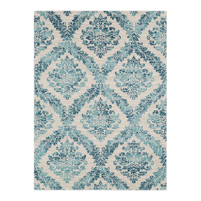Decor 140 Astra Distressed Geometric Medallion Area Rug, Blue, 5X7 Ft