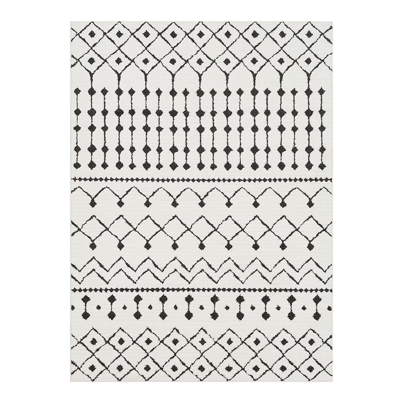 Decor 140 Manila Geometric Rug, White, 5X7 Ft