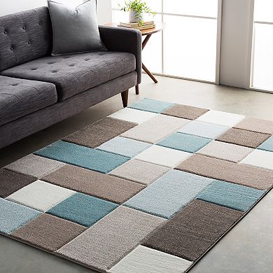 Decor 140 Manila Geometric Blocks Area Rug