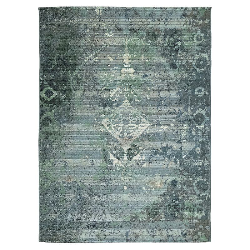 Liora Manne Marina Kermin Indoor Outdoor Rug, Blue, 6.5X9.5 Ft