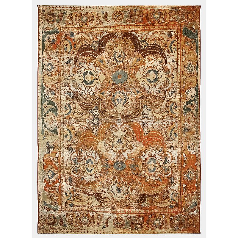 Liora Manne Marina Kashan Indoor Outdoor Rug, Brown, 6.5X9.5 Ft