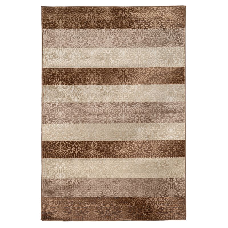 Linon Evolution Stripes Rug, Brown, 5X7.5 Ft