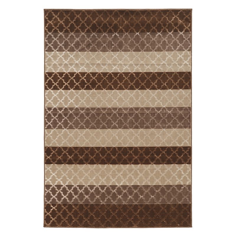 Linon Evolution Stripes Rug, Brown, 8X10 Ft