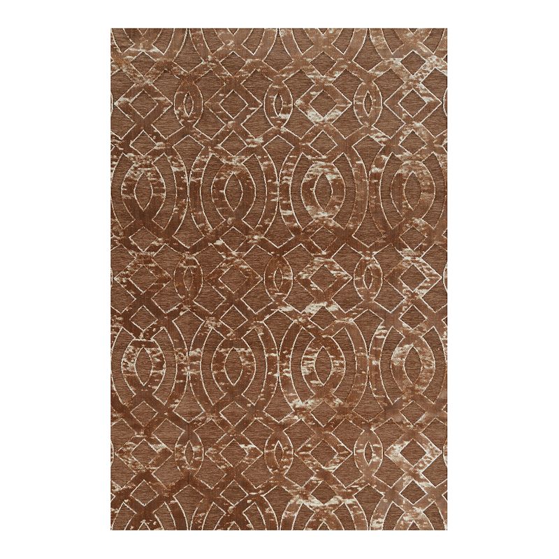 Linon Hi Lo Trellis Rug, Brown, 8X10 Ft